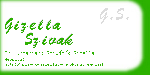 gizella szivak business card